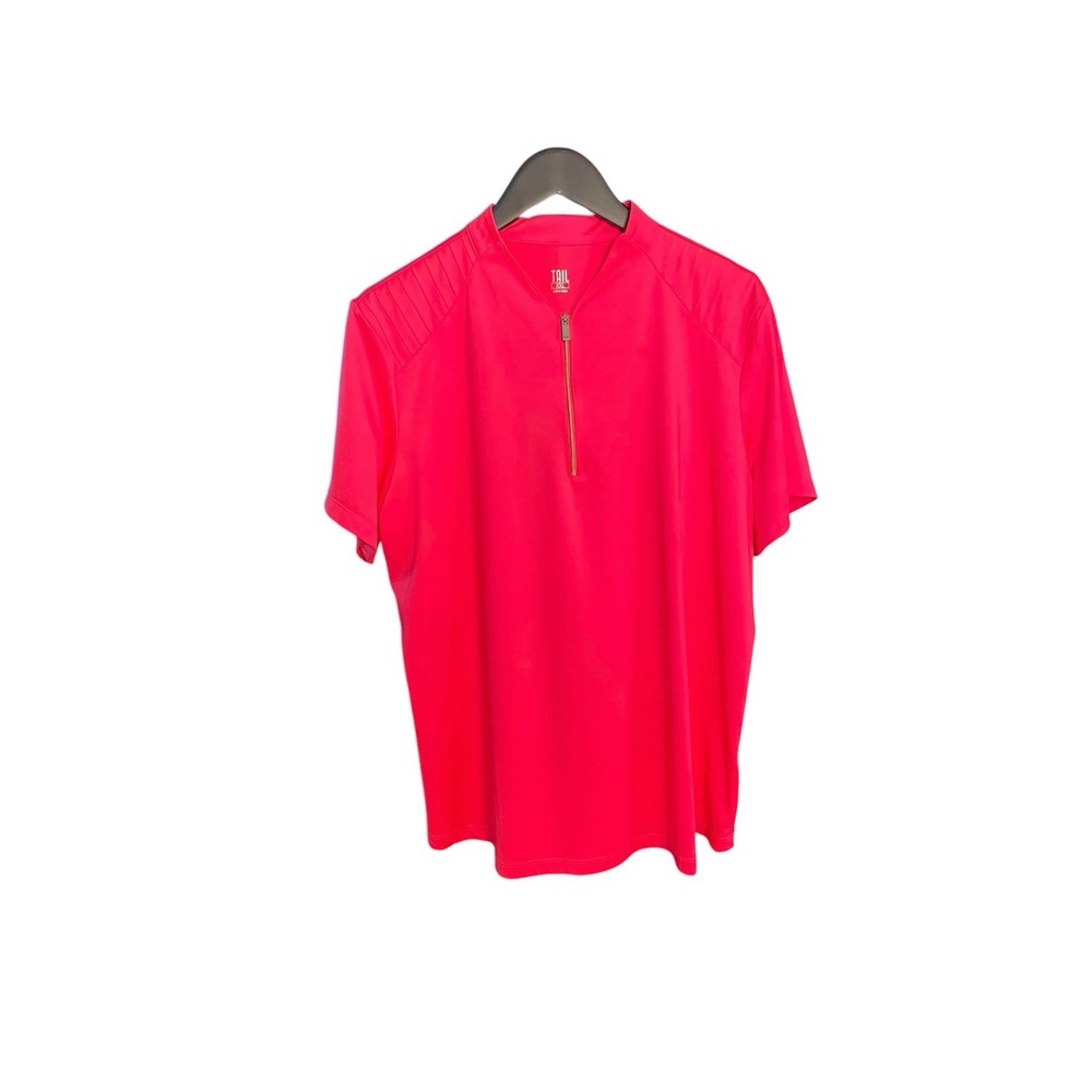 Tail Women's Xxl Orange Three-Quarter Zip Polo Or Blouse